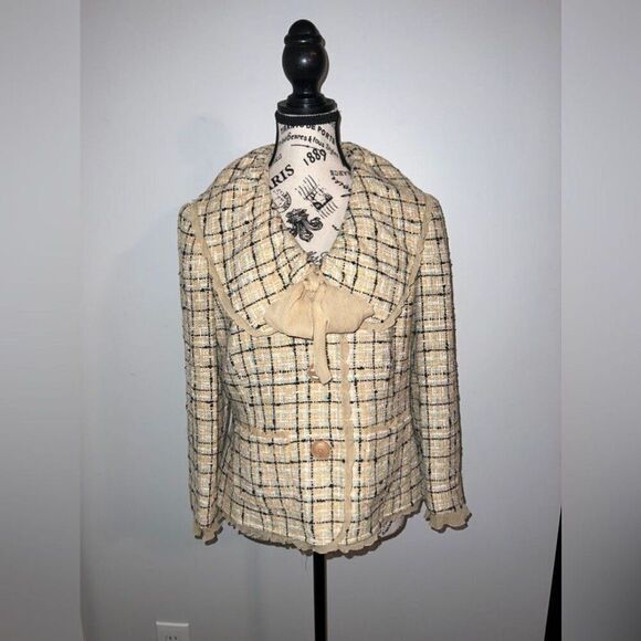 ELLEN TRACY Multi-Colored Cotton Blend Bouclé Jacket/ Blazer ~Size 10 - Picture 1 of 4
